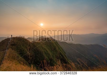 Beautiful Landscape In The Mountains At Khao Chang Puak Mountain Thailand