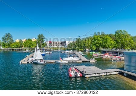 Olsztyn, Poland - May 31, 2020: Marina On Ukiel Lake.