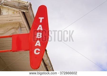 Tabac Store Red Logo French Shop Tobacco Sign With French Text