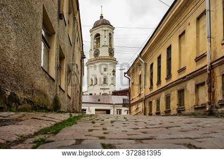 Street In The City Of Vyborg Of Leningrad Oblast, Russia.