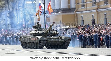 St Petersburg, Russia - May 09, 2015: Military Equipment On The Victory Parade