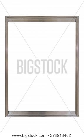 Blank Matel Sign Board Isolated Ob White Background