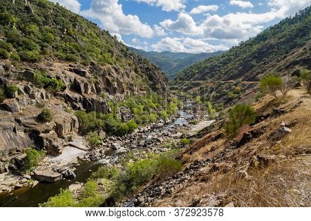 River Tua in the mountains of Douro, Portugal