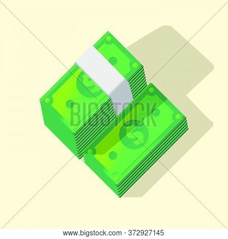 Stacks Of Money Perspective View Vector Illustration