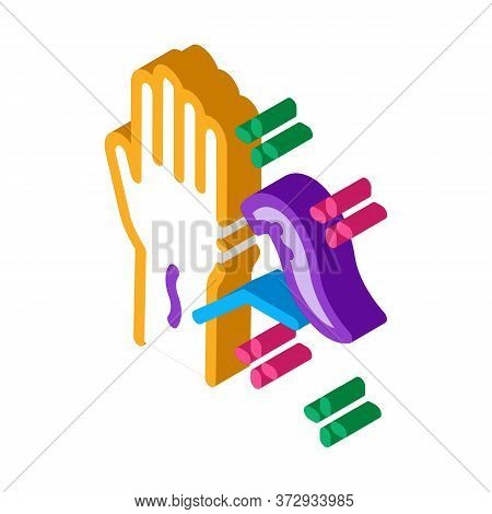 Application Of Leeches On Arm Icon Vector. Isometric Application Of Leeches On Arm Sign. Color Isola