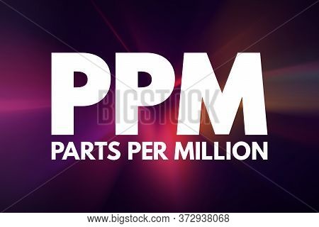 Ppm - Parts Per Million Acronym, Medical Concept Background
