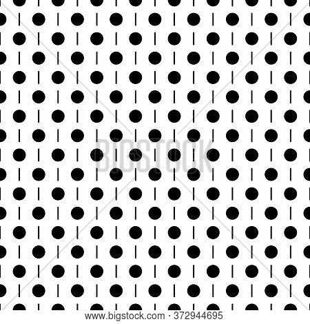 Circles, Strokes Seamless Pattern. Dots, Dashes Print. Polka Dot, Lines Ornament. Circular, Linear F