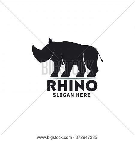 Rhino Logo Design Simple Vector Template Icon