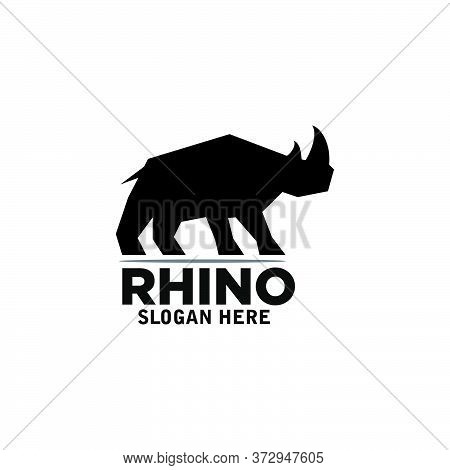 Rhino Logo Design Simple Vector Template Icon