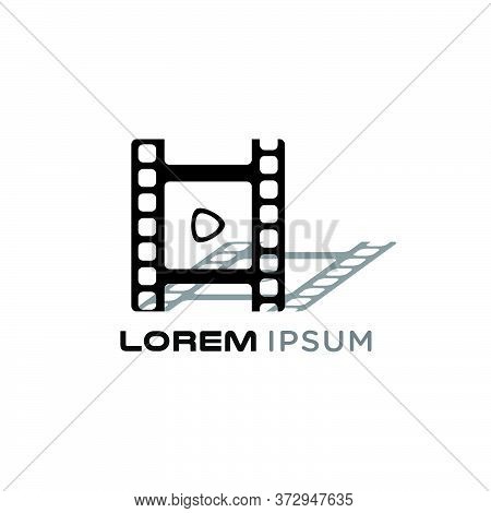 Film Strip Play Logo Design Simple Template
