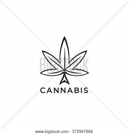 Cannabis Logo Design Vector Template Icon Simple