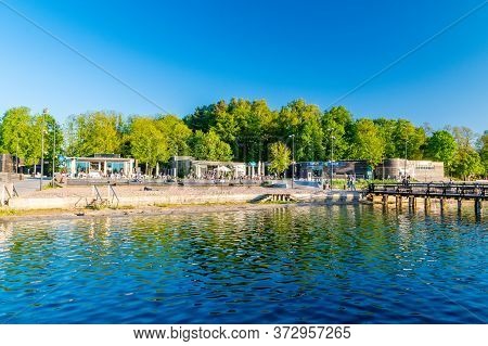 Olsztyn, Poland - May 31, 2020: Beach On Ukiel Lake.
