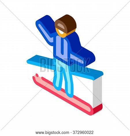 Snowboarder Slalom Icon Vector. Isometric Snowboarder Slalom Sign. Color Isolated Symbol Illustratio