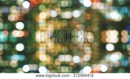 Blurred Abstract Bokeh Background Of San Francisco City Lights At Night