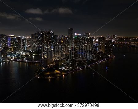 Aerial Stock Photo Brickell Key Miami Florida