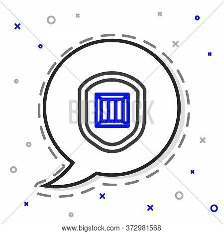Line Delivery Security With Shield Icon Isolated On White Background. Delivery Insurance. Insured Ca