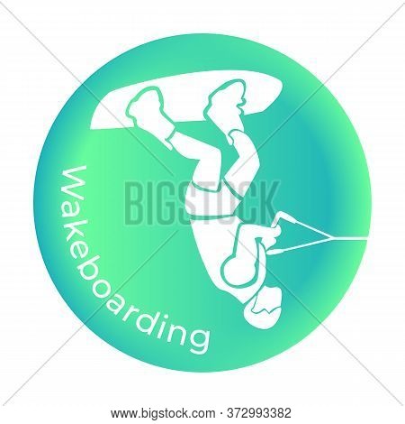 Icon Diving From The Sea Set. Vector Illustration