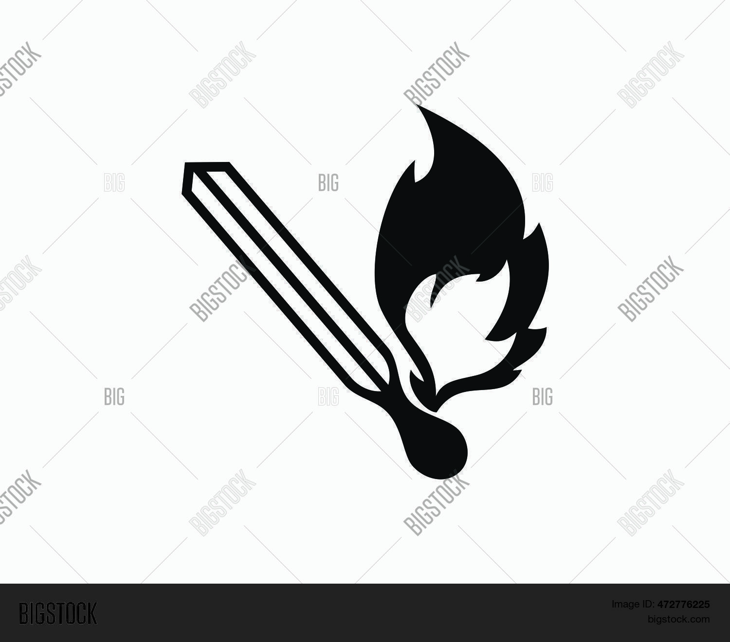 Burning Matchstick Vector & Photo (Free Trial) | Bigstock
