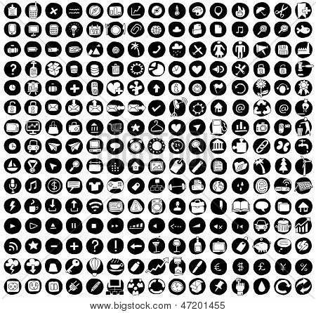 Kolekce 225 webové a mobilní doodled ikon