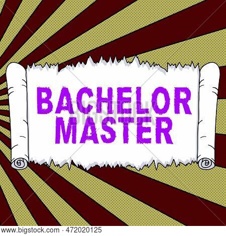 Conceptual Caption Bachelor Master. Business Overview An Advanced Degree Completed After Bachelors D