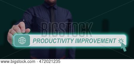 Handwriting Text Productivity Improvement. Word Written On Hacking Solution Method Tips Efficiency P
