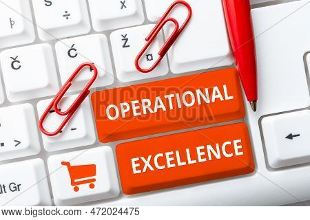 Conceptual Caption Operational Excellence. Internet Concept Software That Supports A Computers Basic
