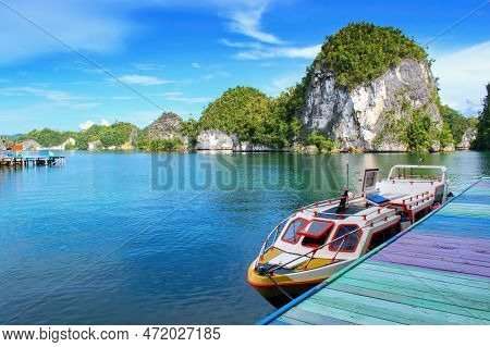 Tourist Boat In Kabui Bay Geosite , Raja Ampat, West Papua, Indonesia