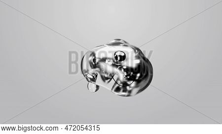 3d Render Motion Design Wallpaper Animation Business Presentation Monochrome Grey White Metaball Gra