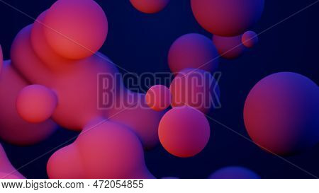 Metaverse 3d Render Morphing Animation Pink Purple Abstract Metaball Metasphere Bubbles Art Sphere B