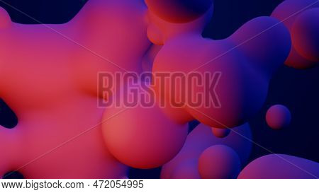 Metaverse 3d Render Morphing Animation Pink Purple Abstract Metaball Metasphere Bubbles Art Sphere B