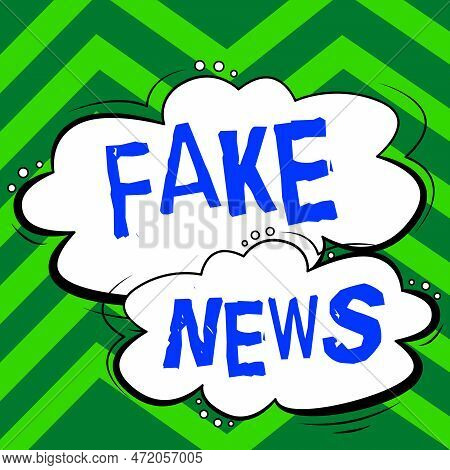 Writing Displaying Text Fake News. Conceptual Photo Giving Information To People That Is Not True By