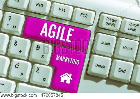 Handwriting Text Agile Marketing. Concept Meaning Focusing Team Efforts That Deliver Value To The En