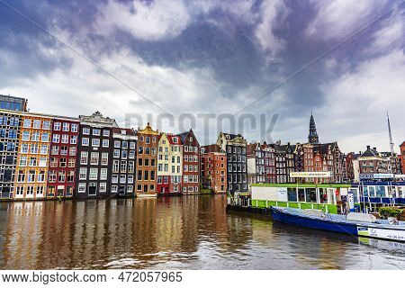 Amsterdam, The Netherlands - September 22, 2015: Rederij Plas Is A Boat Company Based In Amsterdam T