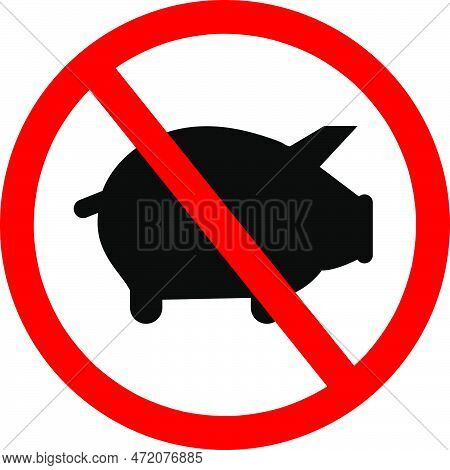 Forbiden Pigs Icon Vector Illustration Illustration. On White