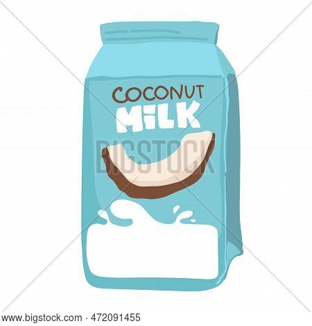 Coconut Milk Bottle Icon Cartoon Vector. Vegetable Milk. Vegetarian Drink.