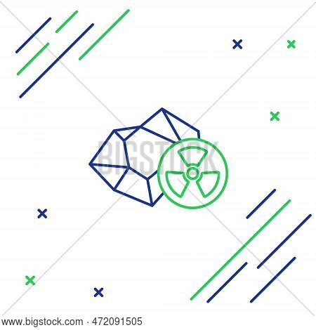 Line Radioactive Icon Isolated On White Background. Radioactive Toxic Symbol. Radiation Hazard Sign.