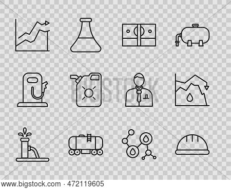 Set Line Oil Pump Or Pump Jack, Worker Safety Helmet, Stacks Paper Money Cash, Railway Cistern, Pric