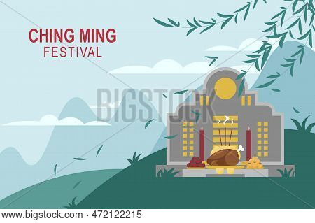 Ching Ming Festival Background. Cultural. Vector Illustration Background.