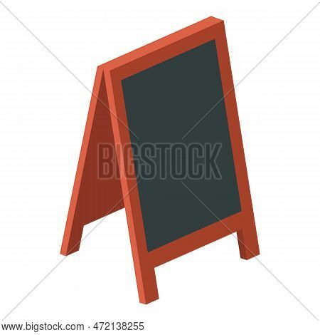 Advertising Board Icon Isometric Vector. Empty Wooden Outdoor Advertising Stand. Outdoor Advertiseme