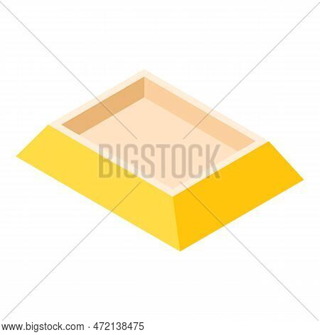 Bright Roof Icon Isometric Vector. New Yellow Roof Of Residential Building Icon. Construction And Re