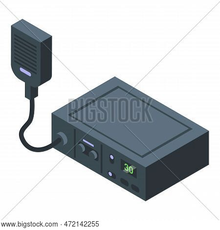 Trucker Radio Icon Isometric Vector. Truck Driver. Cargo Worker