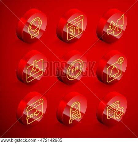Set Line Clock, Calendar, Stocks Market Growth Graphs, Sunset, Day Time, Alarm Clock App Mobile, Tim