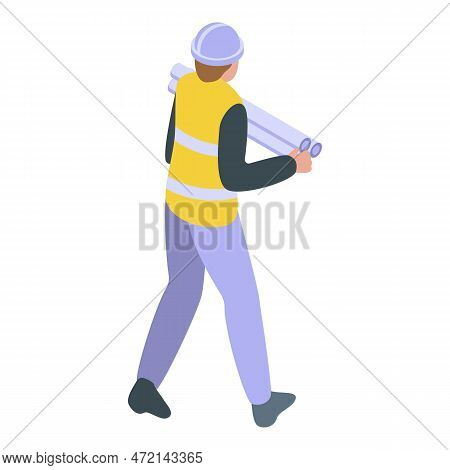 Plan Gasman Icon Isometric Vector. Gas Industry. System Appliance