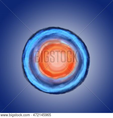 Ovum (egg Cell) On Blue Background, Illustration
