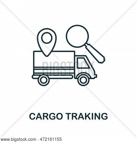Cargo Traking Line Icon. Monochrome Simple Cargo Traking Outline Icon For Templates, Web Design And 