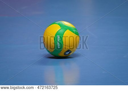 Istanbul, Turkiye - January 18, 2023: Mikasa V200w Ball In Cev Champions League Volley Match