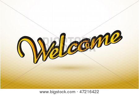 Welcome Text Illustration Design