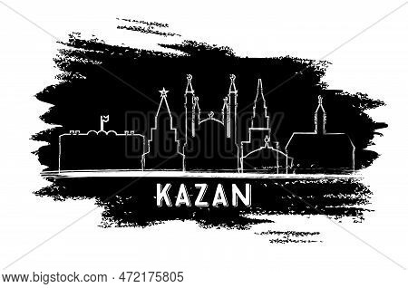 Kazan Russia City Skyline Silhouette. Hand Drawn Sketch. Vector Illustration. Business Travel And To