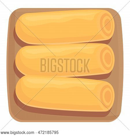 Meal Roll Spring Icon Cartoon Vector. Food Menu. China Egg