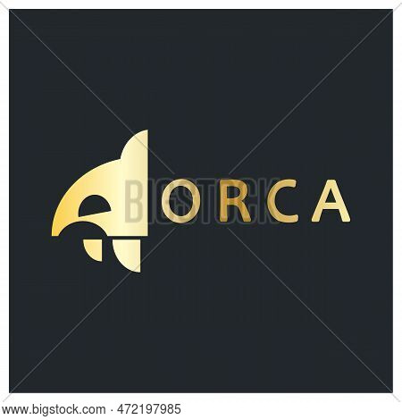 Simple Black Orca Whale Animal Illustration Logo Creative Design, Killer Whale, Underwater Animal. L